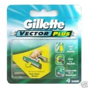  Gillette Vector Plus Blades 4 Refills Cartridges Free 