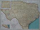 1936 Vintage TEXAS TX State Map Superb 1930s Vintage Map