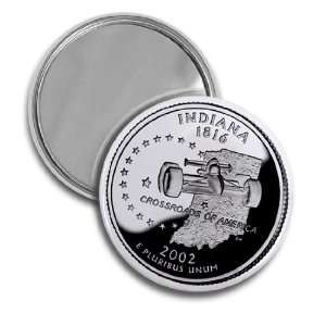  INDIANA State Quarter Mint Image 2.25 inch Pocket Mirror 