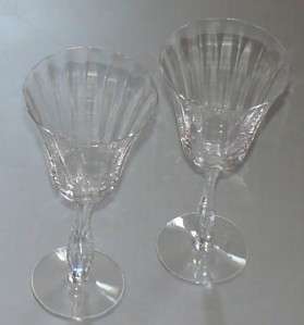 Fostoria Glass Stemware Silver Flutes Crystal Goblets 2  