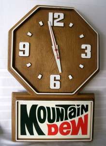Mountain Dew Vintage Electric Wall Clock Works  