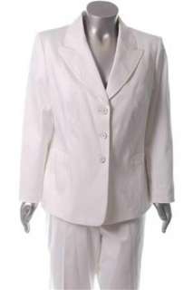 Tahari ASL NEW Becca Plus Size Pant Suit White BHFO 18W  