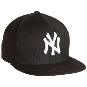   Yankees Youth Black with White 59FIFTY Fitted Cap