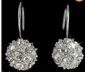 New 18K rhinestone Swarovski Crystal ball GP earrings  