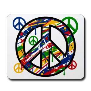  Mousepad (Mouse Pad) Peace Symbol Sign Dripping Paint 