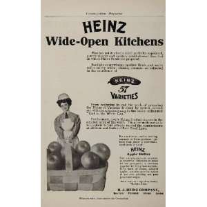 1906 Vintage Ad Heinz 57 Apple Butter Girl White Cap 