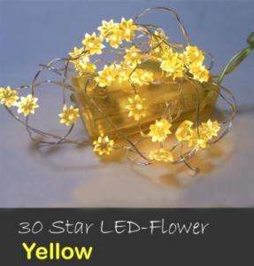 30 LED Battery Decoration String Lights Yellow Flower  