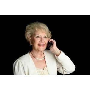 Senior Lady on Cell Phone   Peel and Stick Wall Decal by Wallmonkeys 