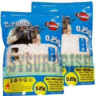 8000 P FORCE .25g .25 6mm Biodegradable Airsoft BB BBs  