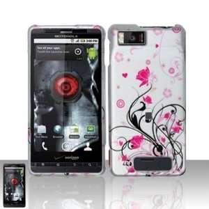  Pink FLOWER Hard Case Motorola DROID X Xtreme MB810 with 