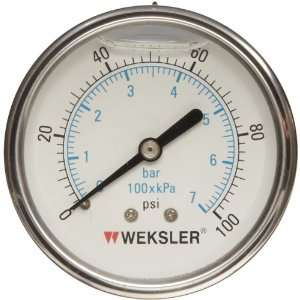  Weksler 006 BY12YPF4CW 2 1 2In 0 100 Psi Lqd Fill Ss 1 4In 