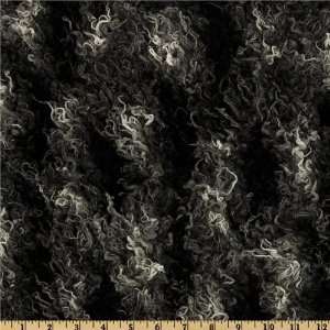  64 Wide Faux Fur African Mongolian Fur Grey/Black Fabric 