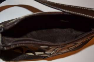   Khaki Mahogany Signature Stripe Top Handle Demi Hobo Bag Purse  