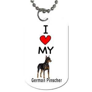  I Love My German Pinscher Dog Tag 