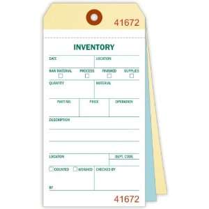 Heavy Duty Manila Cardstock Inventory Tag with Adhesive Strip and 2 