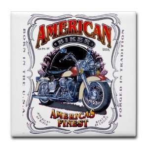  Tile Coaster (Set 4) American Biker Americas Finest Born 