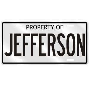  PROPERTY OF JEFFERSON LICENSE PLATE SING NAME