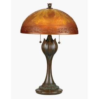  Oak Leaf Glass Table Lamp Fixture
