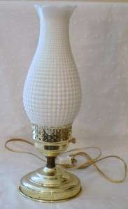 Vintage Fenton White Milk Glass Hobnail Corn Cob Lamp  