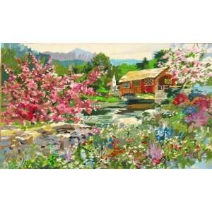   Romantic Bridge    24 x 40 / 60x100 cm    Flowers, Gardens, Scenic