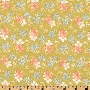  44 Wide Moda Buttercup Posies Sugar Snap Sage Fabric By 