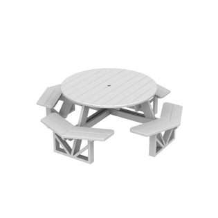   Earth Friendly Park Lane Outdoor Patio Octagon Picnic Table   White