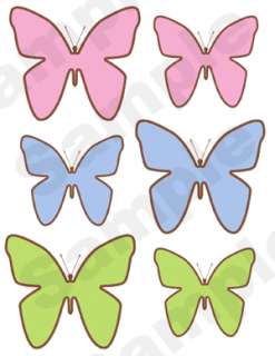 BUTTERFLY PINK BLUE BROWN WALL BORDER STICKERS DECALS  