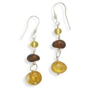  Baltic Amber Nugget Drop French Wire Earrings CleverSilver Jewelry