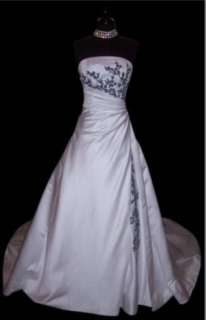 NEW plus size Wedding Dresses Strapless white+Black bride Gown 6 8 10 
