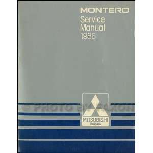   1986 Mitsubishi Montero Repair Shop Manual Original Mitsubishi Books