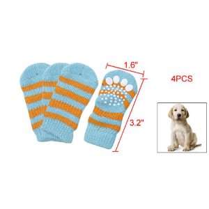  Como Blue Yellow Stripes Elastic Knitted Socks for Pet Dog 