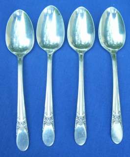 Wm Rogers IS Beloved Silverplate 4 Tea Spoons Teaspoons  