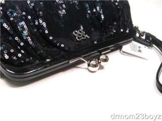  Sequined Dressy Occasion Large LG Wristlet Clutch Purse 44475  