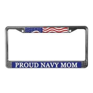  Proud Navy Mom Flag License Plate Frame by  