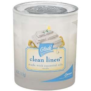 Glade Candle, Clean Linen, 4 oz (Pack of 6)  Grocery 
