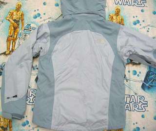 The North Face Light BLUE HOODED HIKING JACKET Ladies S Hyvent 