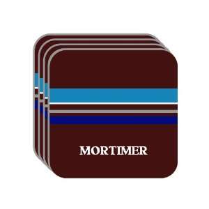 Personal Name Gift   MORTIMER Set of 4 Mini Mousepad Coasters (blue 