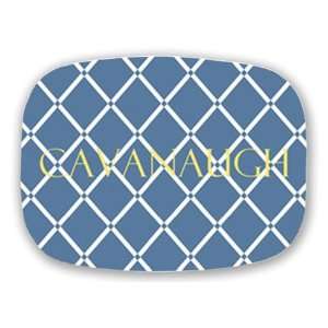  Preppy Plates   Personalized Platters (Bamboo Cornflower Name 