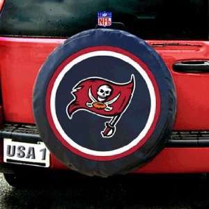 Tampa Bay Buccaneers NFL Spare Tire Cover (Black)  Sports 