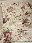 SALE PINK ROSES & ROSEBUD SHABBY CHIC QUEEN 100% COTTON QUILT  