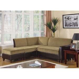  5 Piece Versatile Modular Sectional in Two Tone Brown 