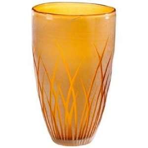  Large Amber and White Aquarius Vase