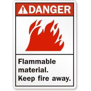  Danger (ANSI) Flammable Material Keep Fire Away Laminated 