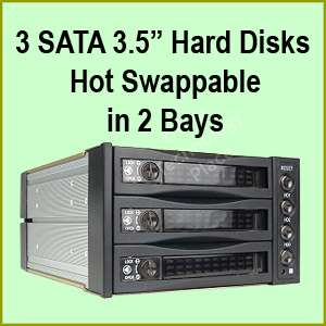 SNT SAC2131B SATA SAS Backplane RAID 3x HD Hot Swap Trays in 2 Bays 