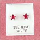 In Gifts Sterling Silver   6mm Star CZ simulated Ruby Earrings