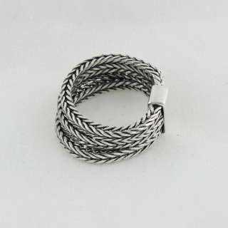   Oxidised Sterling Silver Three Band Ring 925 size 5,5.25,5.5,6 ITALY