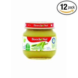 Beech Nut Tender Sweet Peas Stage 1, 2.5 Ounce Jars (Pack of 12 