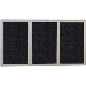 Enclosed Recycled Rubber Bulletin Board w/ Three Doors 