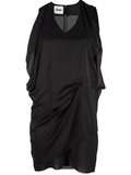 Acne Slit Dress   Black White Denim   farfetch 