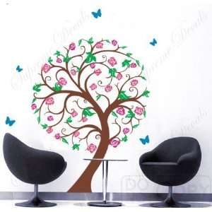   Vinyl Wall Sticker Decal Art NEW DESIGN  Rose Tree with flying